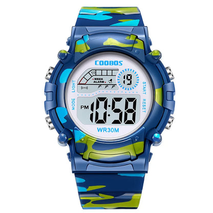 Sport Digital Watch for Kids Waterproof Luminous Children's Electronic LED Watch Fashion Multi-function Week Display Kids Watch