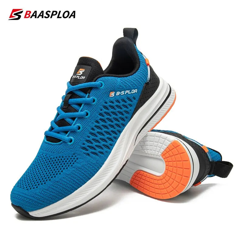 Baasploa Men Running Shoes Lightweight Sport Shoes Mesh Breathable Casual Sneakers Non-Slip Outdoor for Men New Arrival