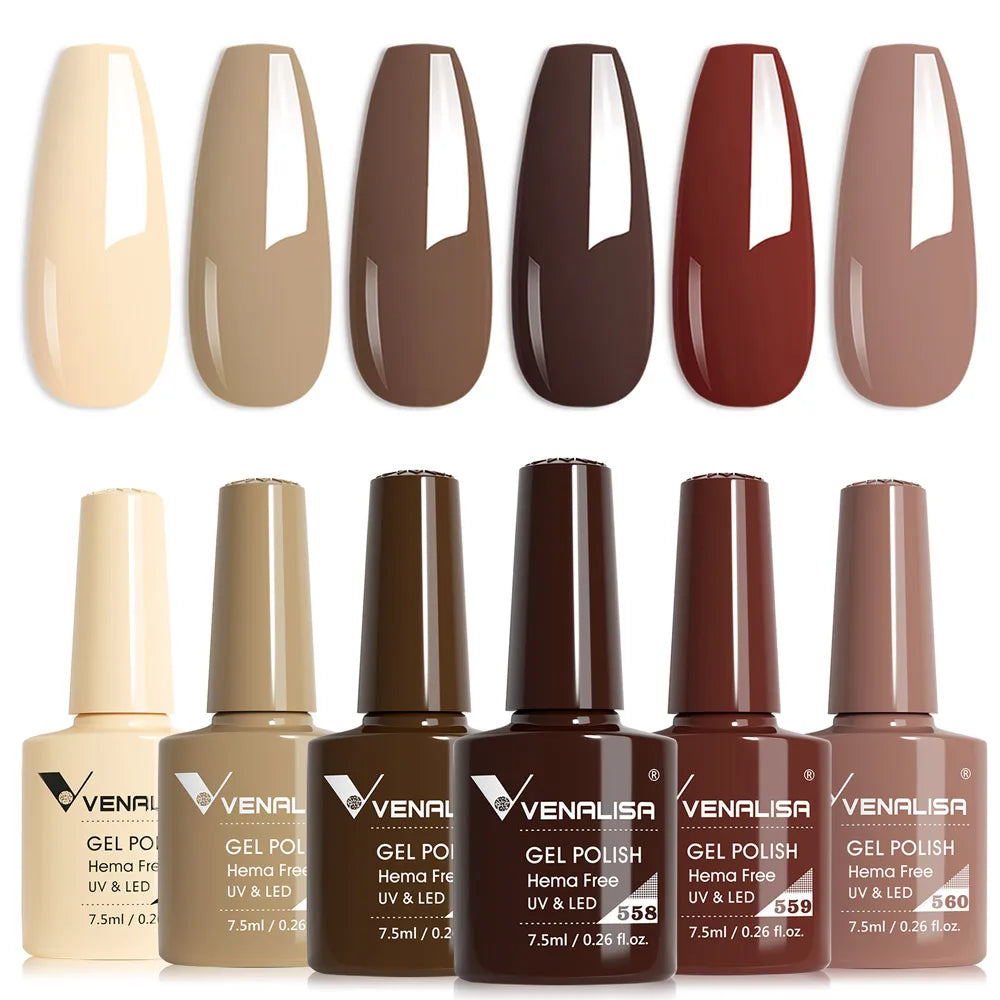 Venalisa HEMA TPO FREE Nail Gel Polish Glitter Gorgeous Full Coverage Soak Off UV LED French Nail Jelly Pink Nude Collection