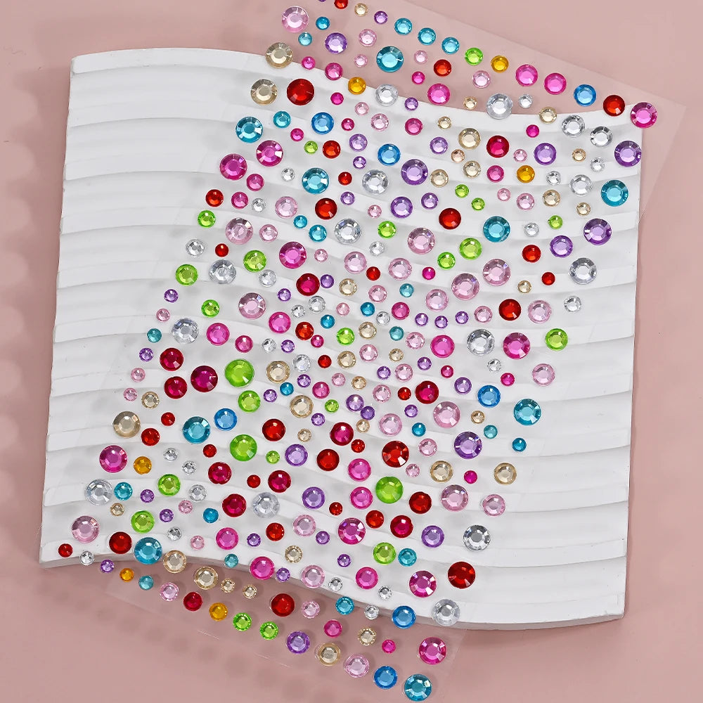 1Pcs 3D Colorful Face Jewels Tattoo Stickers 10Color Rhinestone Fake Tattoo Party Eyes Body Makeup Gem Self-adhesive DIY Sticker