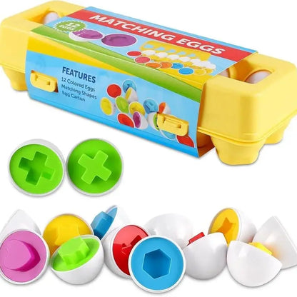 Matching Eggs Toys for Kids 1 2 3Toddlers Montessori Toys Easter Eggs Baby Shape Sorter Games Children Educational Learning Toys