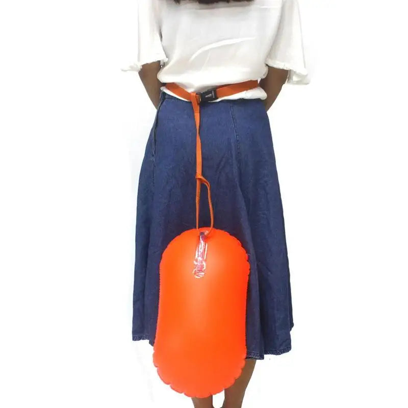 PVC inflatable Swimming Buoy Safety Buoy Tow Float Waterproof Air Bag With Waist Belt For rafting Outdoor Swimming Safety Suppli