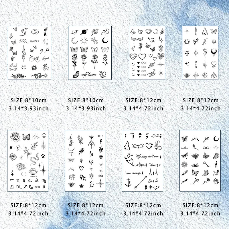 Small Pattern Waterproof Temporary Tattoo Stickers, Long-lasting Waterproof for One to Two Weeks, Finger Tattoos for Women.