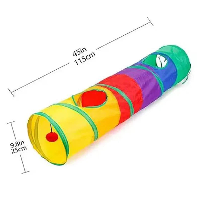 Hot Cat Tunnel Pet Tube Collapsible Play Toy Indoor Outdoor Kitty Puppy Toys for Puzzle Exercising Hiding Training Pet Toys