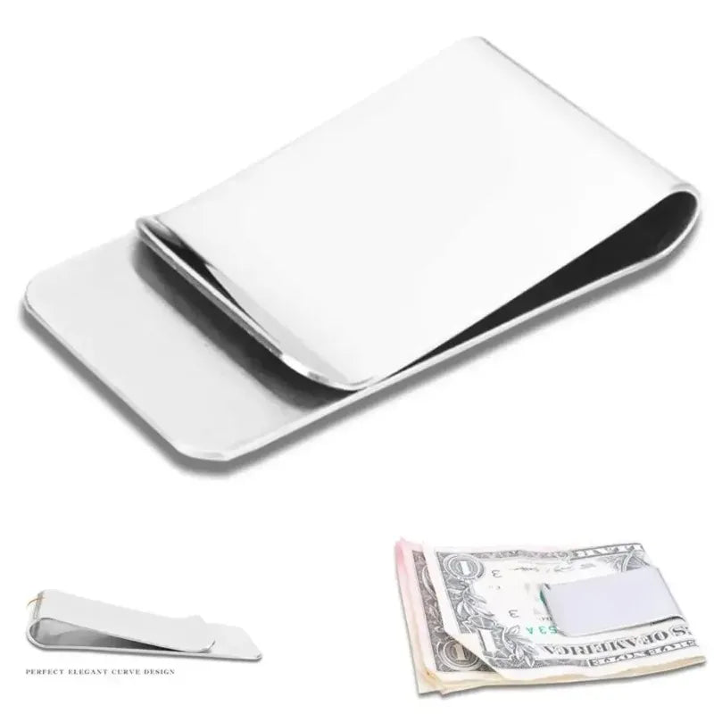 High Quality Hot Sale Metal Clip Slim Pocket Credit Card ID Clip Stainless Steel Money Clip Wallet Cash Clamp Men Purse