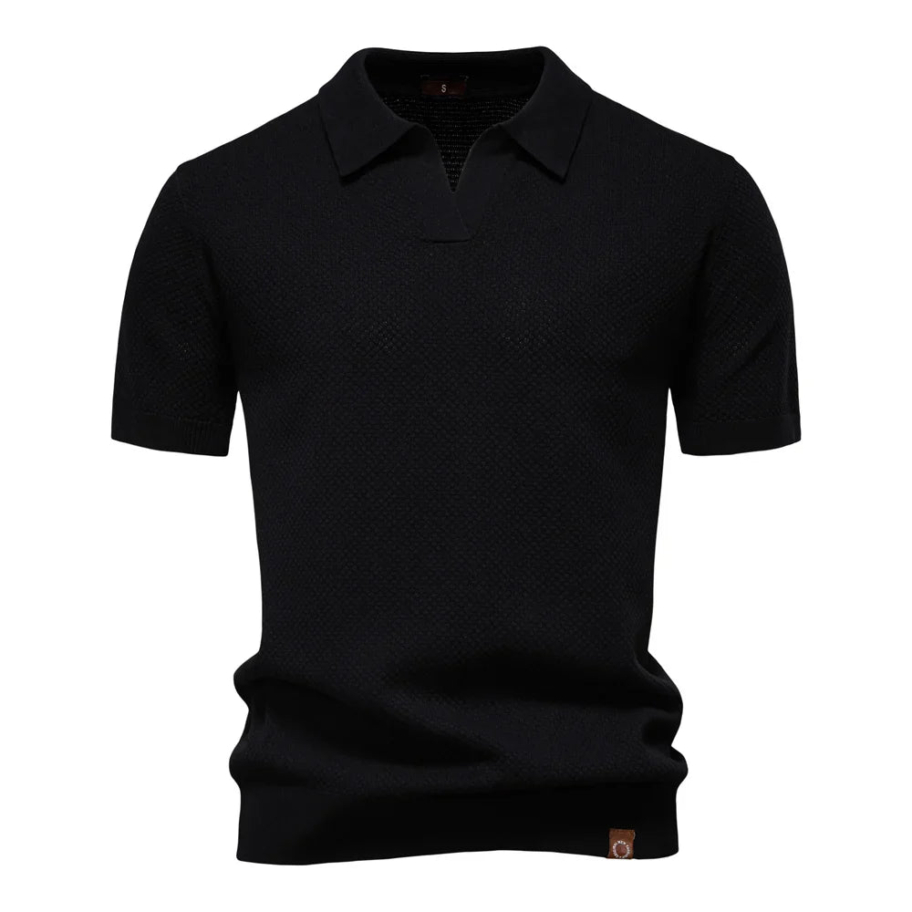 2025 New Summer Premium Solid Color Men's Golf Polo Shirt for Collared Breathable Fabric Social Casual Top Male Polo Shirts