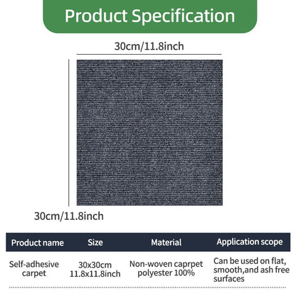 10pcs Carpet Floor Tiles Sticker Adhesive Stickers Carpet Peel And Stick Removable DIY Home Furnishings Indoor Room Carpets