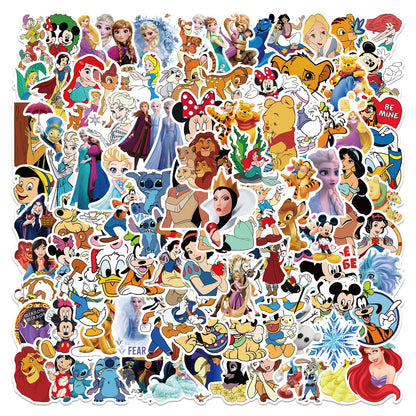 50/100pcs Cute Disney Cartoon Mixed Stickers Anna Mickey Graffiti Laptop Skateboard Phone Sticker Toys for Kids Anime Decals
