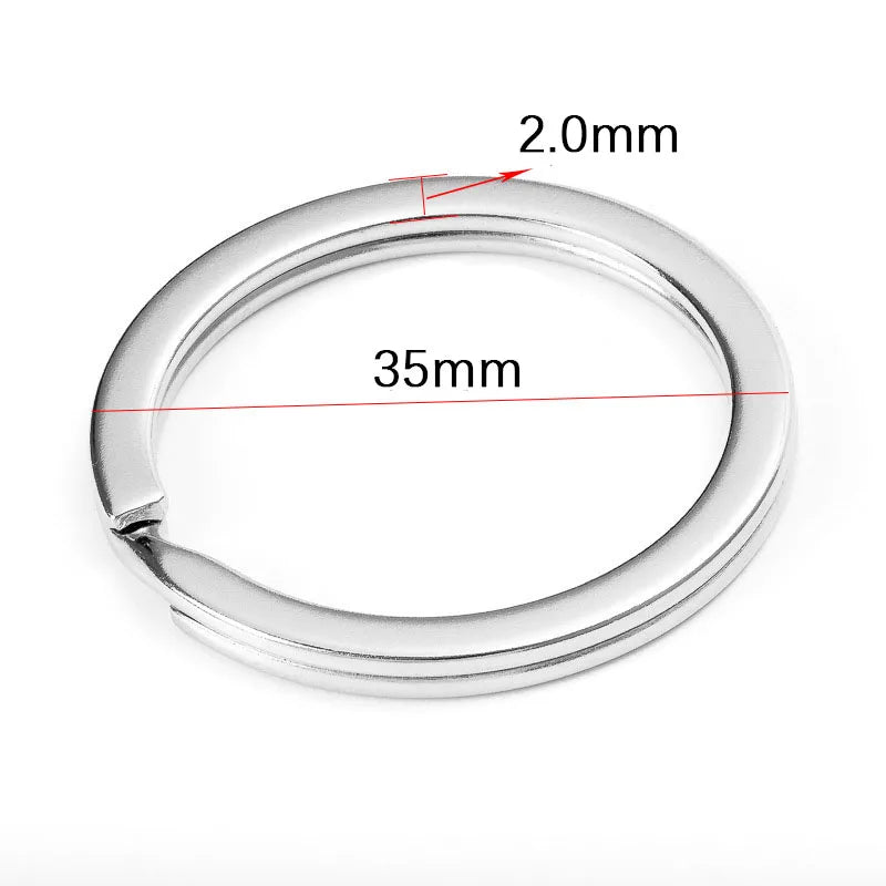 20pcs Stainless Steel Key Rings 20/25/28/30/35mm Round Flat Line Split Rings Keyring for Jewelry Making Keychain DIY Findings