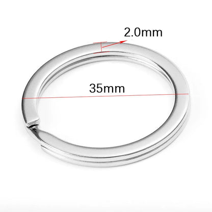 20pcs Stainless Steel Key Rings 20/25/28/30/35mm Round Flat Line Split Rings Keyring for Jewelry Making Keychain DIY Findings
