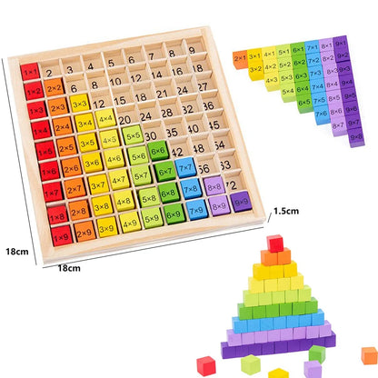 99 Multiplication Board Game Wooden Montessori  Kids Learning Educational Toys Math Counting Hundred Board Interactive Thinking