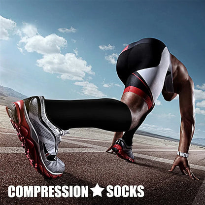 1Pair Copper Fiber Compression Socks Men's Women's Outdoor Sports Socks Happy Interesting Nylon Varicose Veins Diabetes Fitness