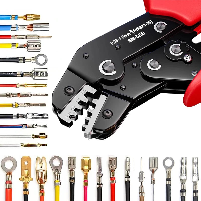 Ratcheting Crimping Tool Set For Dupont JST MOLEX Open Barrel,Dupont Molex JST TE Terminals & EPC PCIE SATA Pins SN-58B