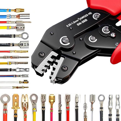 Ratcheting Crimping Tool Set For Dupont JST MOLEX Open Barrel,Dupont Molex JST TE Terminals & EPC PCIE SATA Pins SN-58B