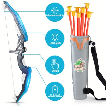 Kids LED Archery Toy Set, Hand-Eye Coordination Training, Multiple Set Options, Indoor Outdoor Sports Gift, Halloween/Christmas