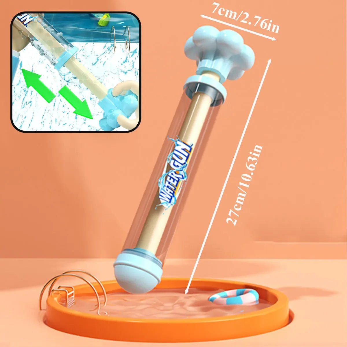 1/2PCS Fireworks Spray Toy Pull-Back Water Gun Outdoor Splash Games for Pool Lawn Activities Kid Summer Interactive Beach Gift