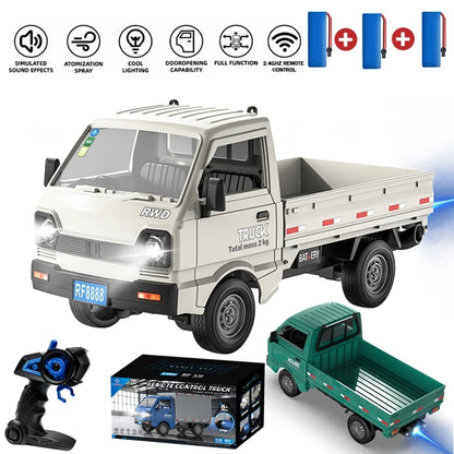 Neues ferngesteuertes Auto KF21 1:16, 2,4 GHz, simuliert Drift- und Kletter-Trucks mit Sprühnebel und LED-Leuchten, Spielzeug für Kinder und Jungen, Geschenk 