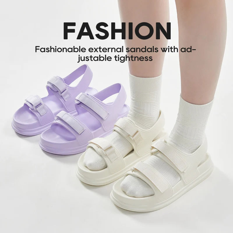UTUNE Fashion Patch Women's Sandals Summer Comfortable Platform Shoes Beach Outside Purple Slides Thick Sole Non-slip Slippers