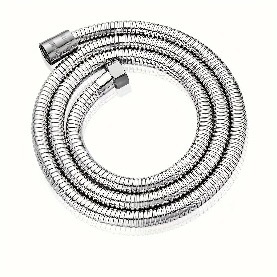 1pc Flexible Stainless Steel Shower Hose - 1.5m/2m/3m, Explosion-Proof with Electroplated Metal Finish, Easy Wall-Mount Installa