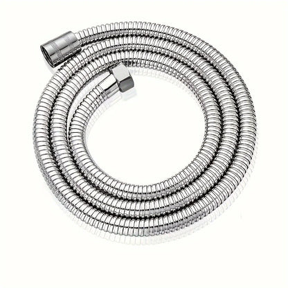 1pc Flexible Stainless Steel Shower Hose - 1.5m/2m/3m, Explosion-Proof with Electroplated Metal Finish, Easy Wall-Mount Installa
