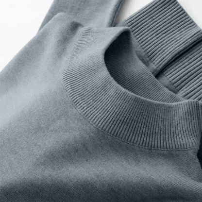 New Sweatwear Men's Half Neck Basic Solid Color Sweaters Round Neck Elastic Pullovers Warm Autumn Knitted Oversized Sweater Men