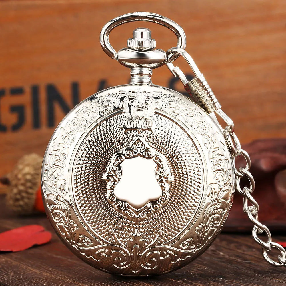 Glamour Golden Silvery Black bronze Quartz pocket watch Men Women's Friends Steampunk necklace pocket watch