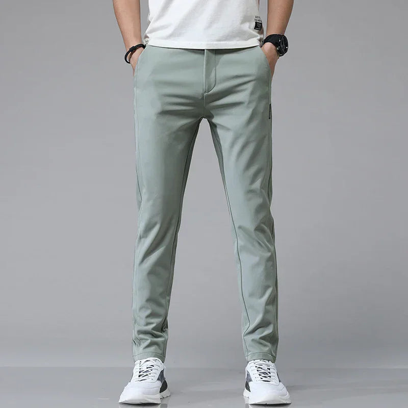 2024 Spring Summer Ultra-thin Men's Stretch Slim Straight Casual Pants High Quality Fashion Breathable Golf Sports Trousers