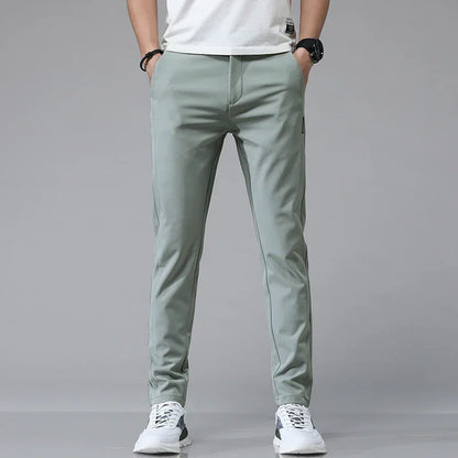 2024 Spring Summer Ultra-thin Men's Stretch Slim Straight Casual Pants High Quality Fashion Breathable Golf Sports Trousers