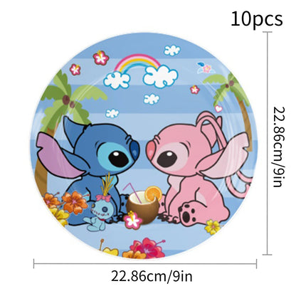 Lilo and Stitch Birthday Party Decoration Girl Boy Disposable Tableware Tablecloth Candy Bag Plate Paper Cup Supplies Kit