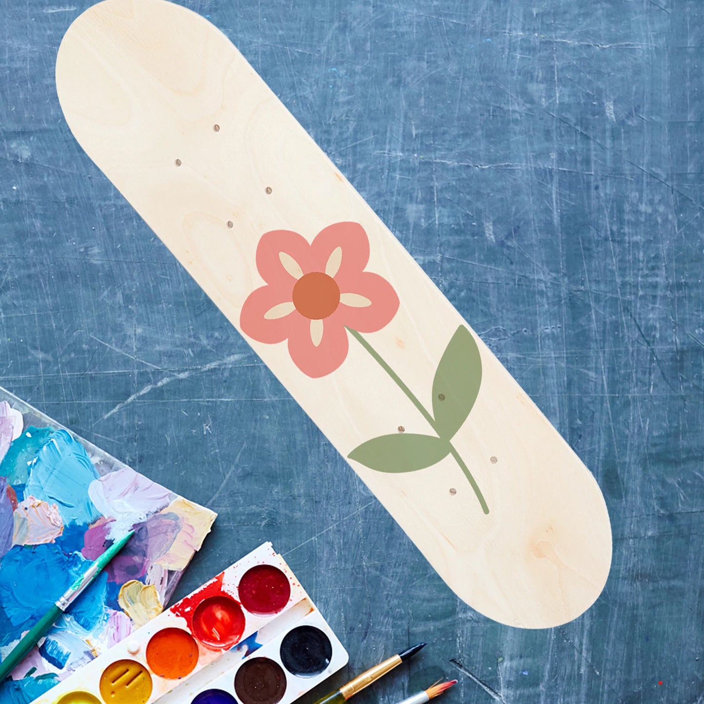 Wooden Skateboard Deck Maple Skate Board Blank Adults Kids DIY Hand-Painted Decorative Board Double Rocker 59.50X14.50X1.00cm