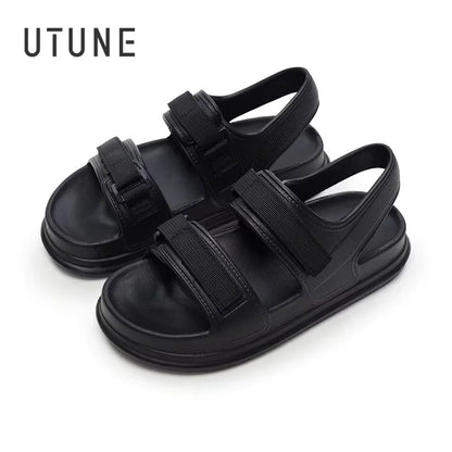 UTUNE Fashion Patch Women's Sandals Summer Comfortable Platform Shoes Beach Outside Purple Slides Thick Sole Non-slip Slippers