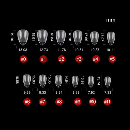 600Pcs Nail Tips Short Almond Shaped Half Matte Clear Acrylic False Nail Tips for Nail Extension Manicure Tools