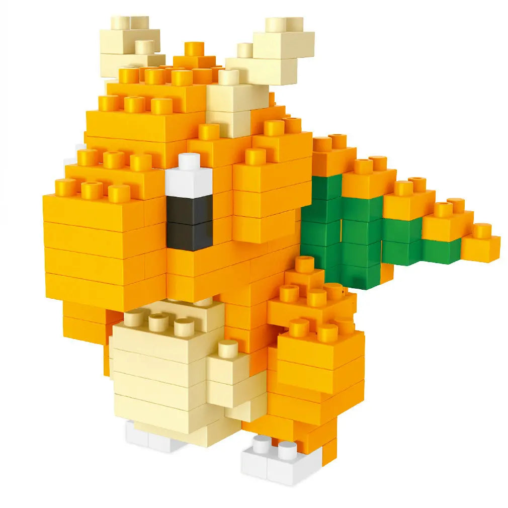 DIY Pokemon Blöcke Kleine Cartoon Mini Baustein Pikachu Charizard Eevee Mewtwo Anime Montieren Action Modell Puppen Spielzeug 