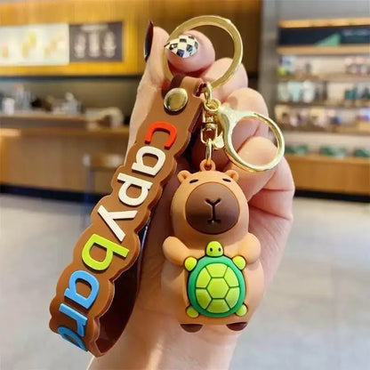 Gentle Animal Capybara Keychains for Accessories Bag Shadow Goofy Cartoon Keyrings Jewelry Fans Friends Gifts NEW