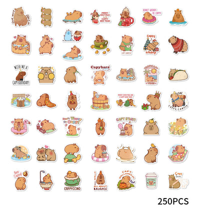 50pcs  of Different Capibala Cartoon Graffiti Stickers DIY Decorated Laptop Suitcase Guitar Classic Toy Waterproof PVC Decals