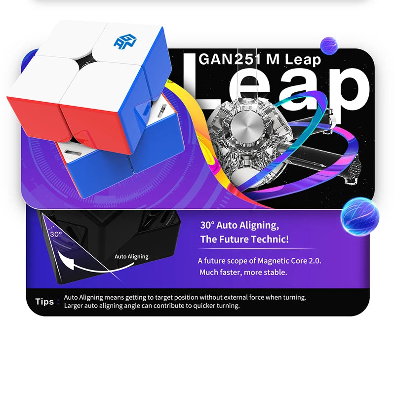 GAN 251 M Pro 2x2 Magnetic Speed Cube Professional GAN Cube 251 M AIR Gan 251 Leap Cubo Puzzles GAN251 Stress Reliever Toys