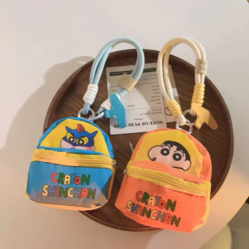 Crayon Shin-Chan Bag Mobile Phone Lanyard Wallet Earphone Case Storage Bag Anti Throwing Wrist Strap Cartoon Gifts for Kids Bag