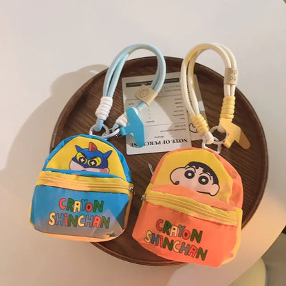 Crayon Shin-Chan Bag Mobile Phone Lanyard Wallet Earphone Case Storage Bag Anti Throwing Wrist Strap Cartoon Gifts for Kids Bag