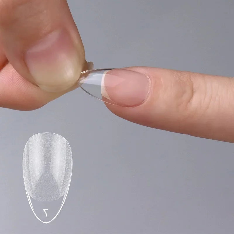 120pcs XXS Extra Short Almond Coffin Nail Tips Half Matte Pre-filed Soft Gel Full Cover Fake Nail for Small Average Nail Beds