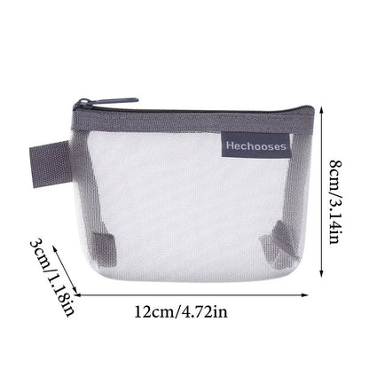 Mesh Coin Purse Key Lipstick Nylon Three-dimensional Coin Bag Small Item Storage Mini Cosmetic Bag Office