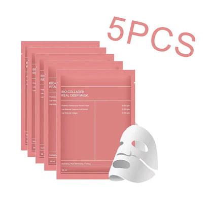 1/4/10PCs Bio Collagen Face Mask Shrink Pores Deep Hydrating Overnight Mask Moisturizing Refreshing Brightening Face Skin Care