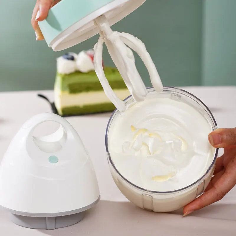 Electric Milk Frother Whisk USB Rechargeable Household Automatic Wireless Stand Mixer for Whipped Cream Food Blender