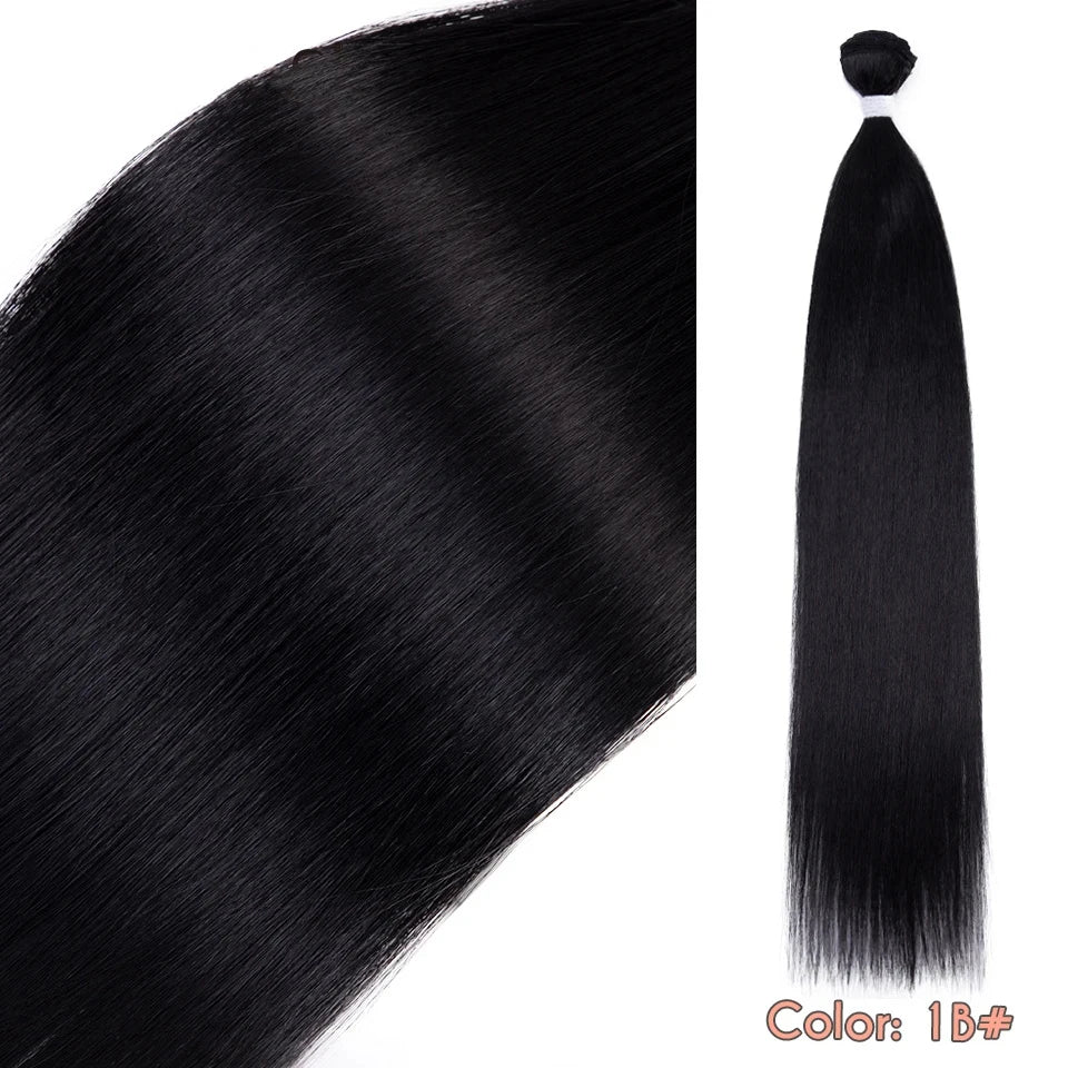 Straight Hair Bundles Salon Natural Hair Extensions Fake Fibers Super Long Synthetic Yaki Straight Hair Weaving Full to End