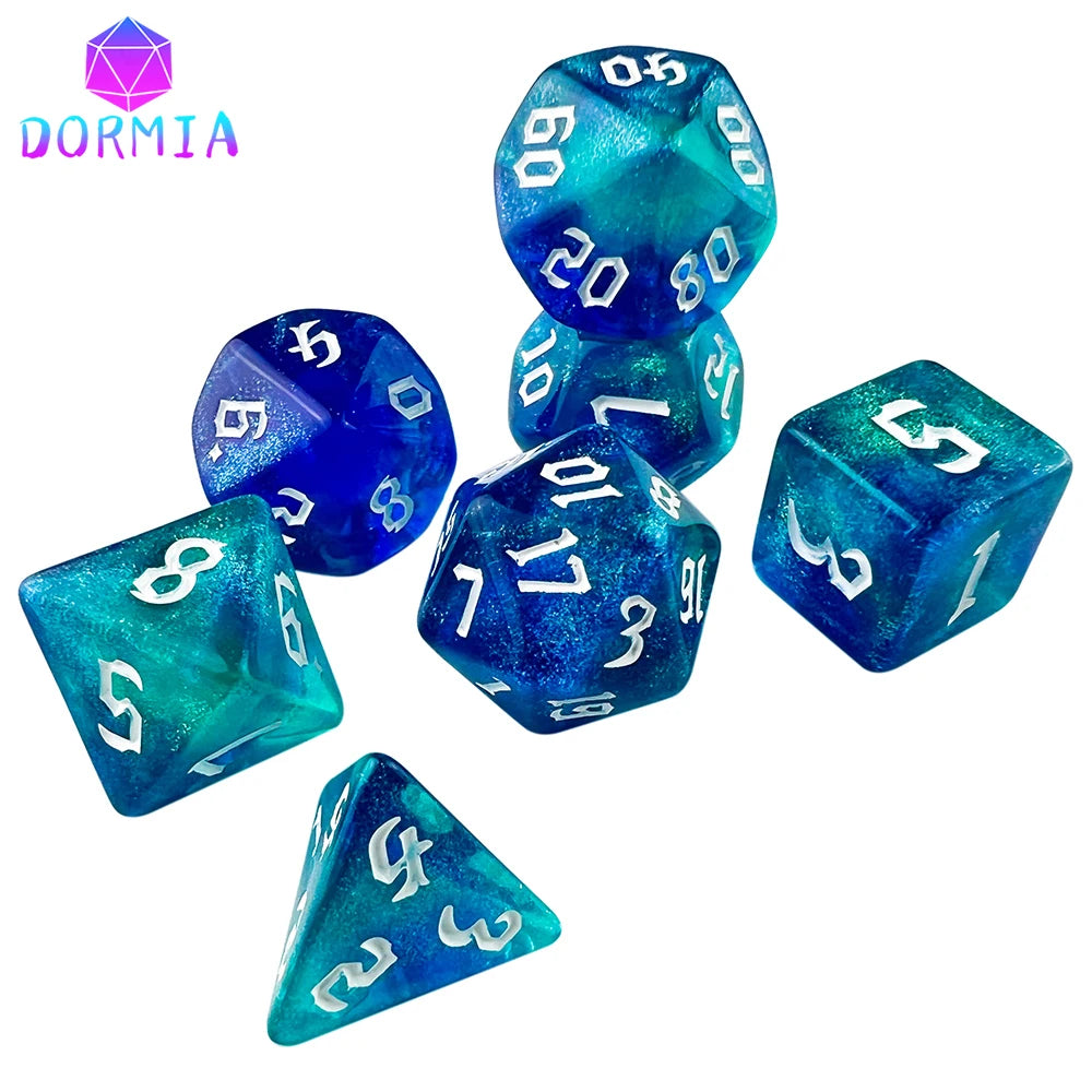 Dice Games TRPG DND Dice Set Most POP Multi Colours Amazing Retro Font Style And Pattern For Souvenirst Entertainment Board Game