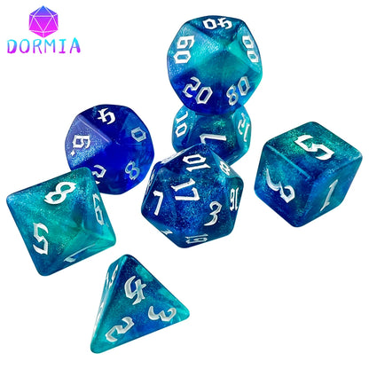 Dice Games TRPG DND Dice Set Most POP Multi Colours Amazing Retro Font Style And Pattern For Souvenirst Entertainment Board Game