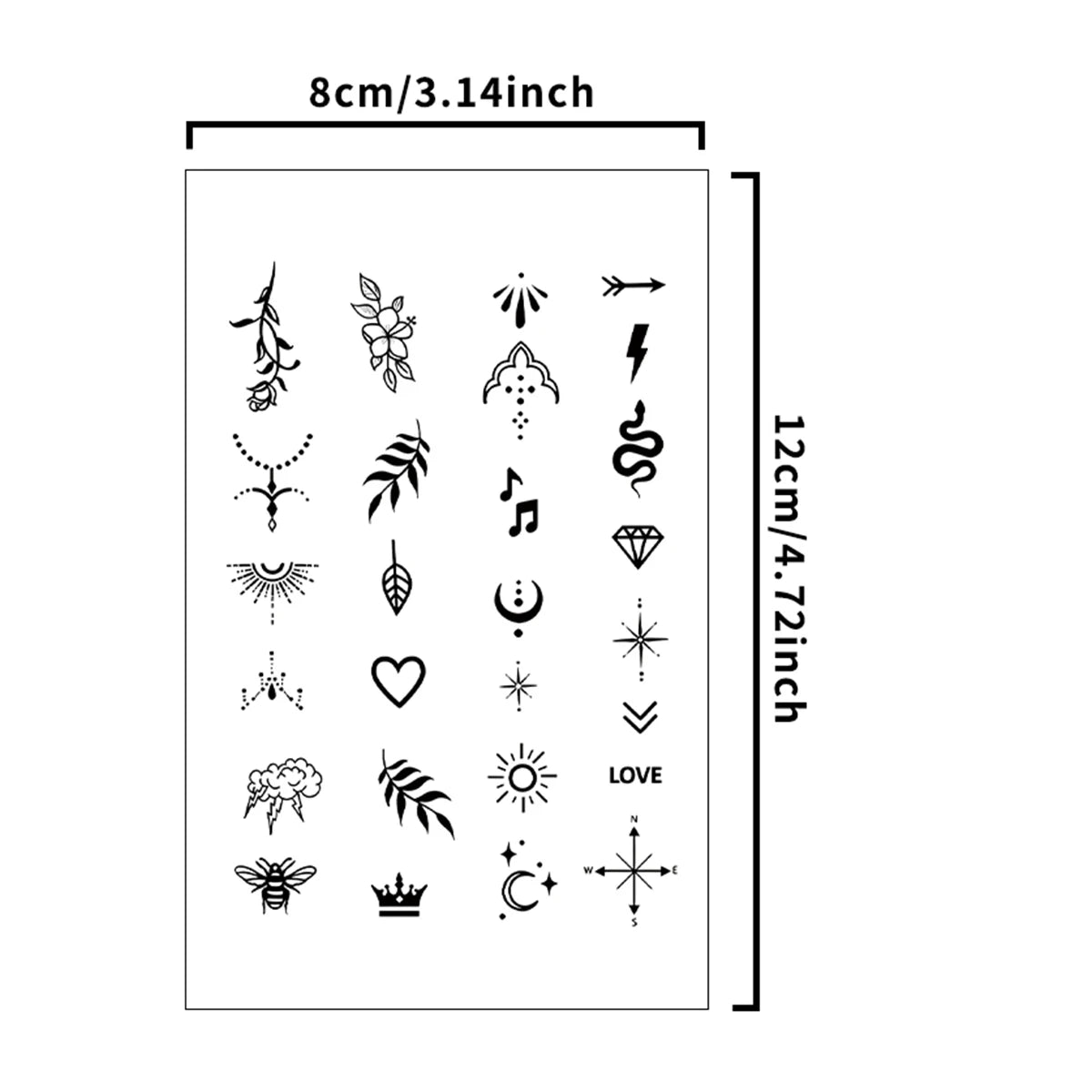 Small Pattern Waterproof Temporary Tattoo Stickers, Long-lasting Waterproof for One to Two Weeks, Finger Tattoos for Women.