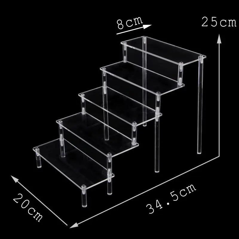 Acrylic Risers for Display 2-5 Tier Acrylic Display Stand Perfume ,Clear Cupcake Stand Holder for Figures Dessert Doll Shelves