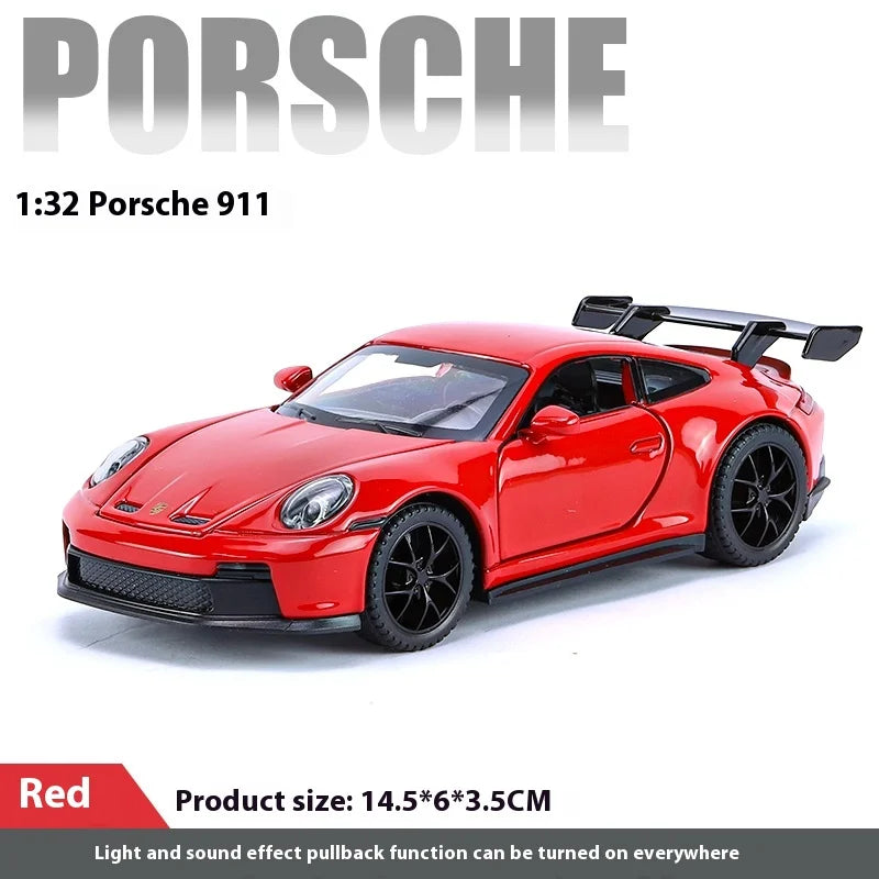 1:32 911 GT3 RS Alloy Sports Car Model Diecast Metal Racing Car Vehicles Model High Simulation Sound Light Children Toy Gift Boy