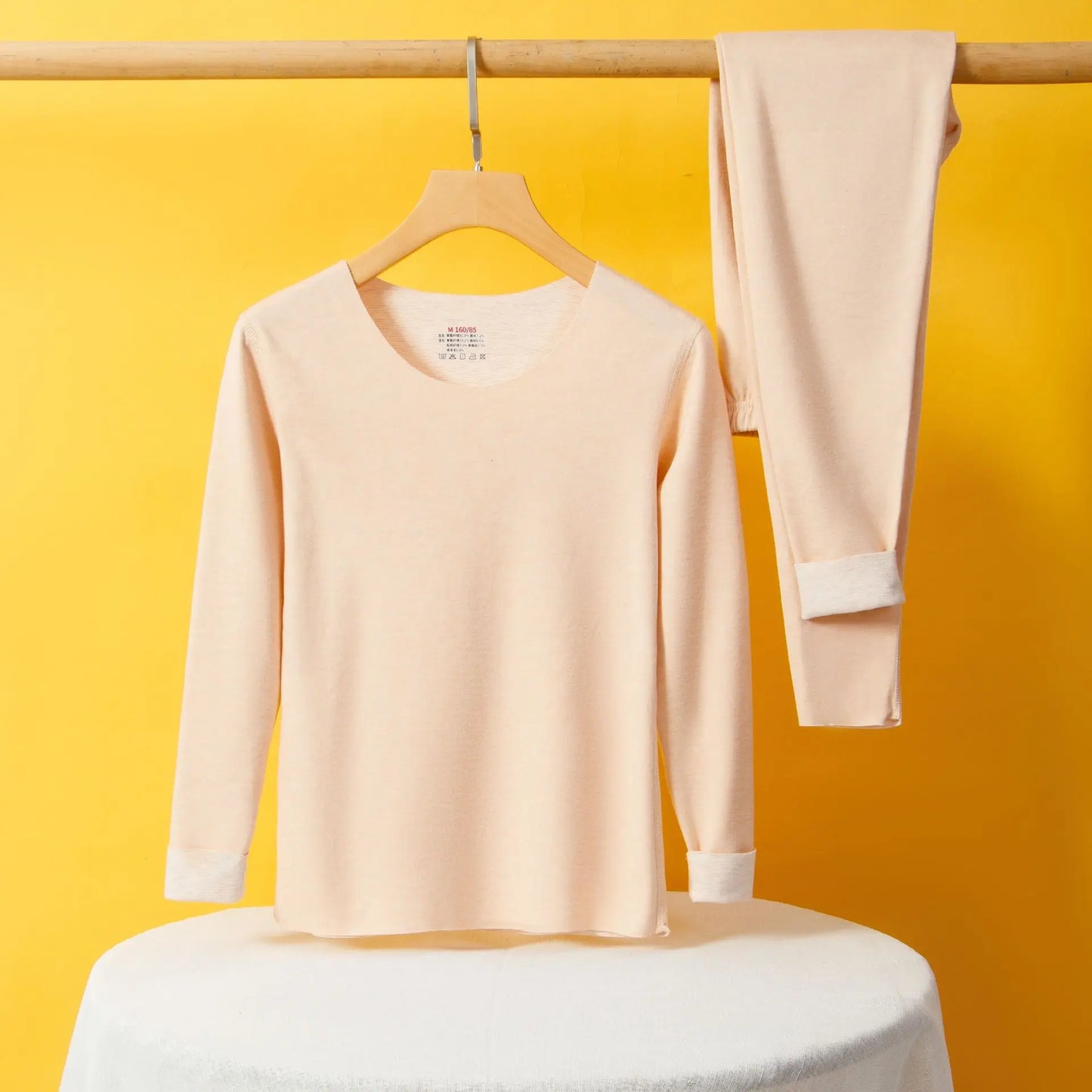 The New Cashmere Silk Thermal Underwear Set of Women's Non-marking Home Wear Wear Grinding Hair Fever Autumn Clothes and Pants