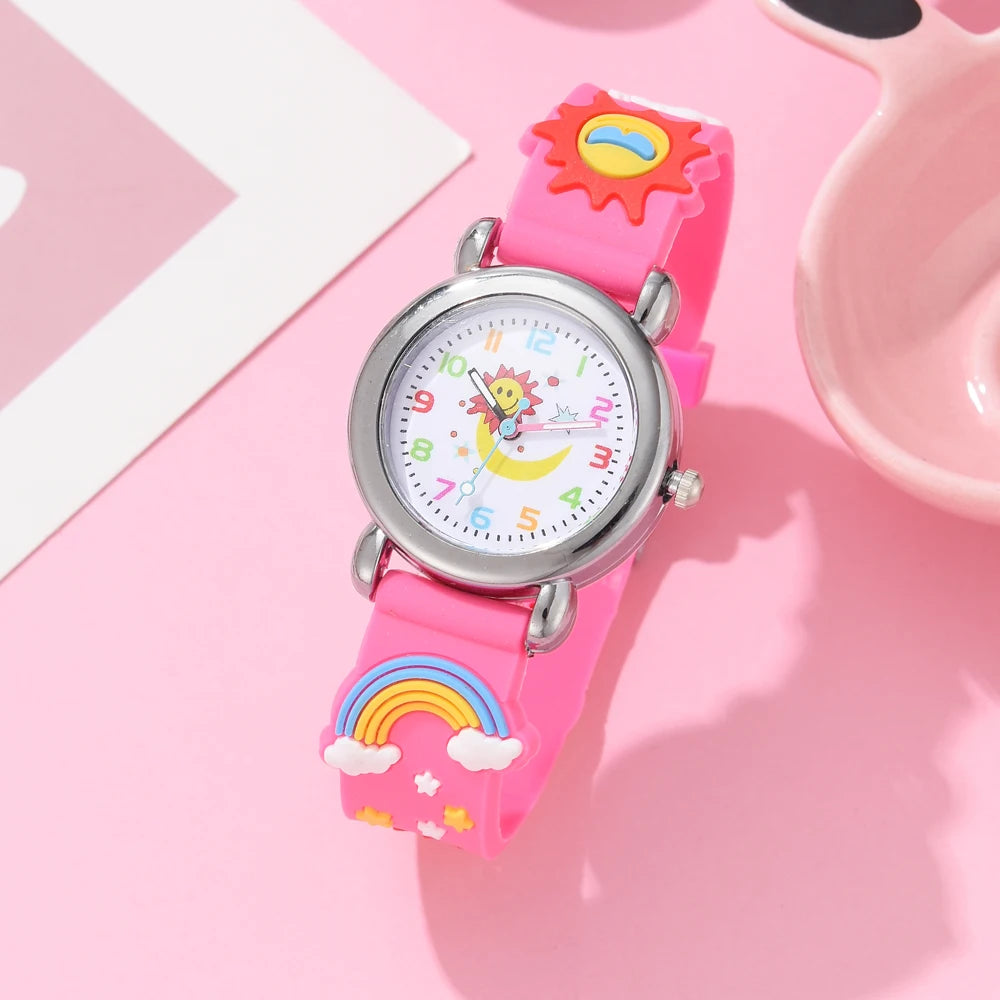 2023 New Children Watches Silicone Quartz Cute Wristwatch Birthday Gift Kid Girl Boy Study Time Girl Watch Reloj Montre